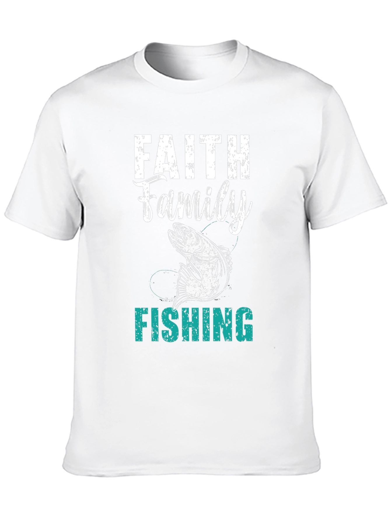 Faith Family Fishing Mens Black T-Shirt