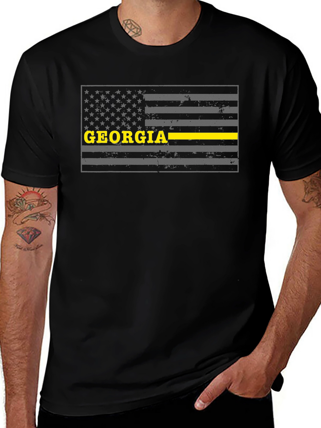 Georgia Thin Yellow Line Flag T-Shirt