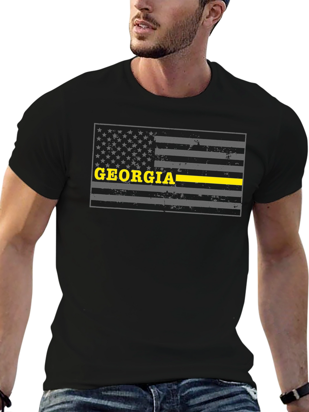Georgia Thin Yellow Line Flag T-Shirt