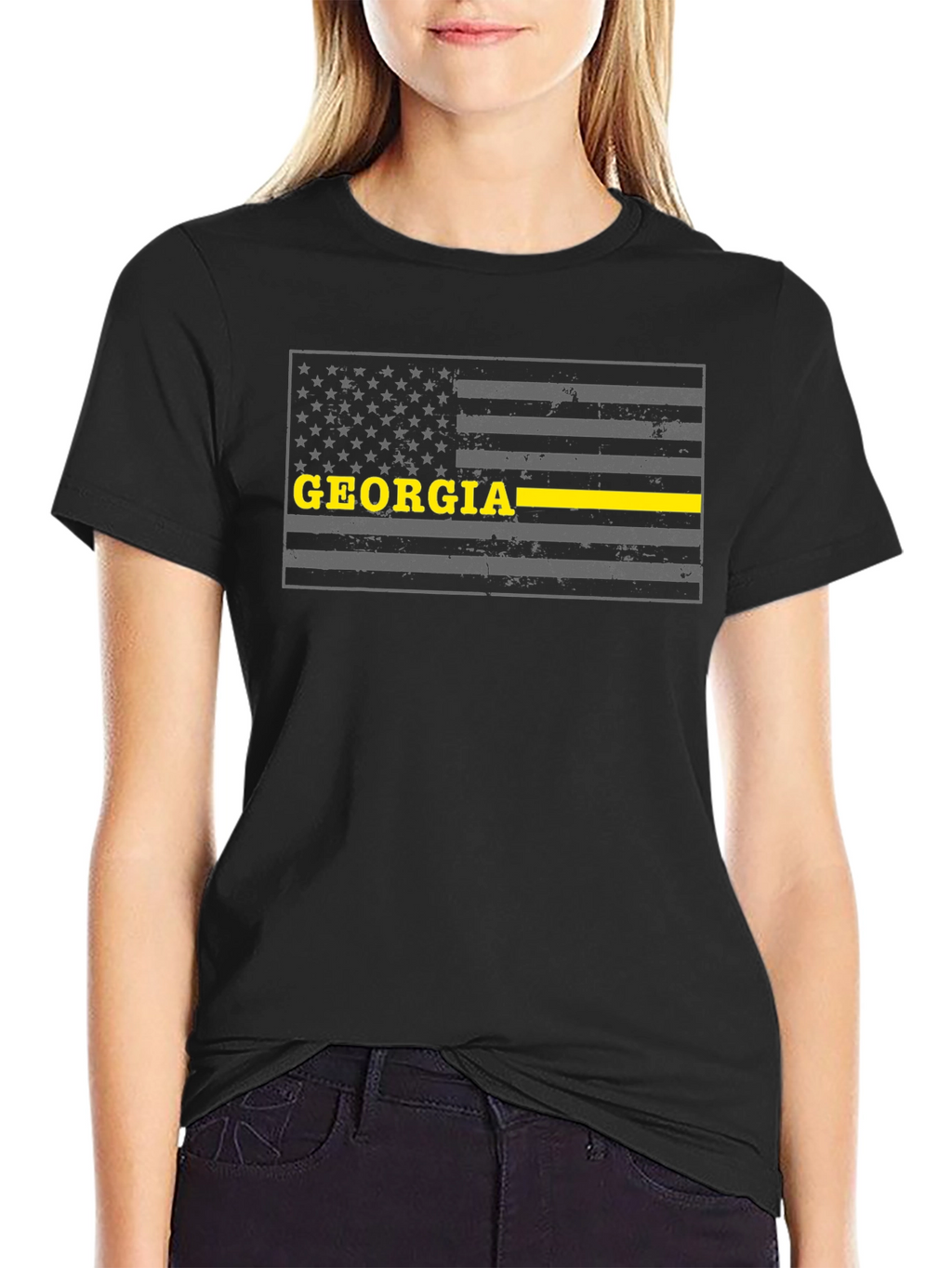Georgia Thin Yellow Line Flag T-Shirt