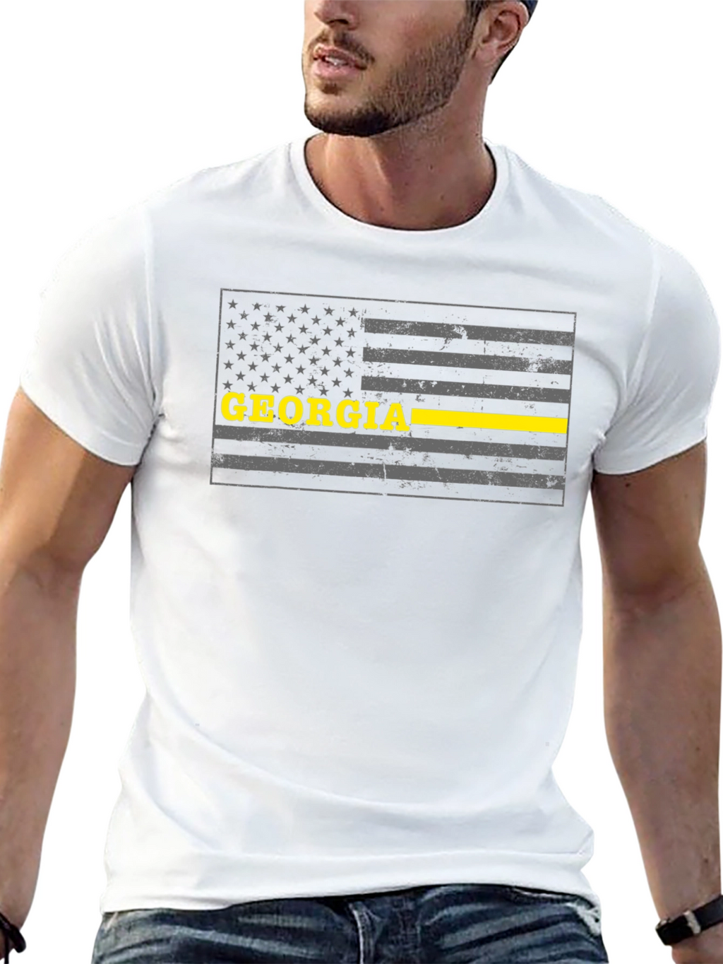 Georgia Thin Yellow Line Flag T-Shirt