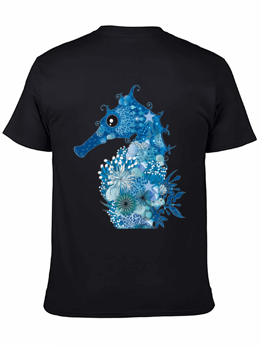 Blue Seahorse Graphic Tee - Unique Ocean Design