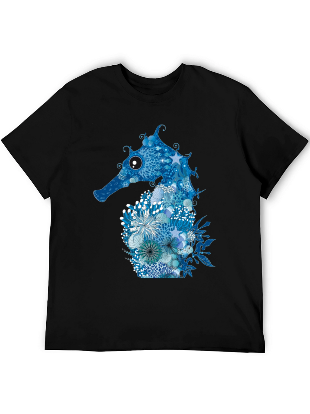 Blue Seahorse Graphic Tee - Unique Ocean Design