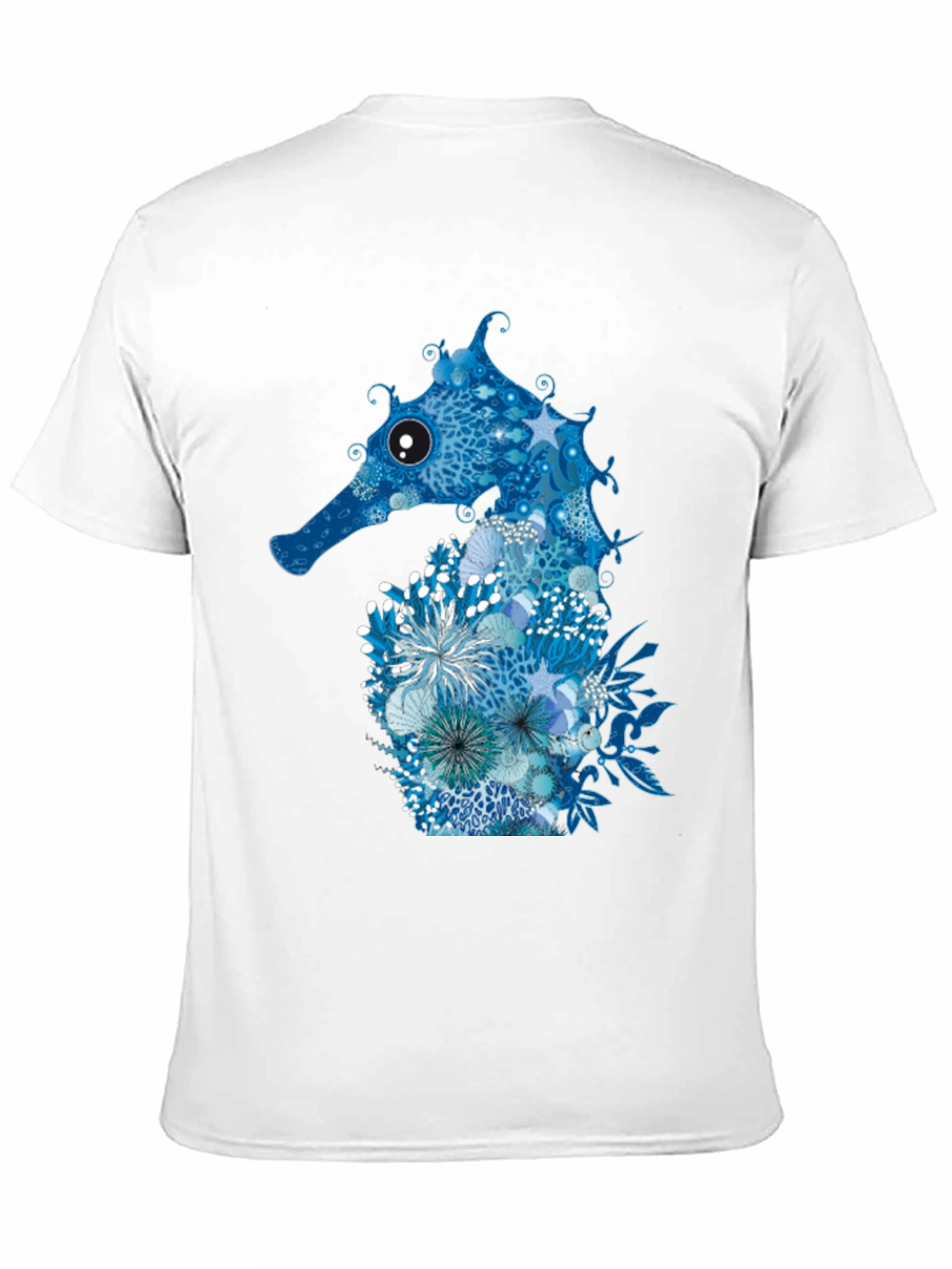 Blue Seahorse Graphic Tee - Unique Ocean Design
