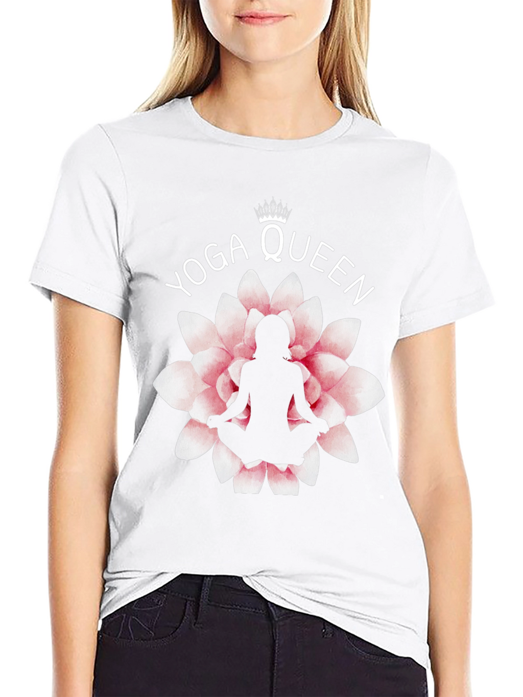 Yoga Queen T-Shirt - Lotus Flower Design