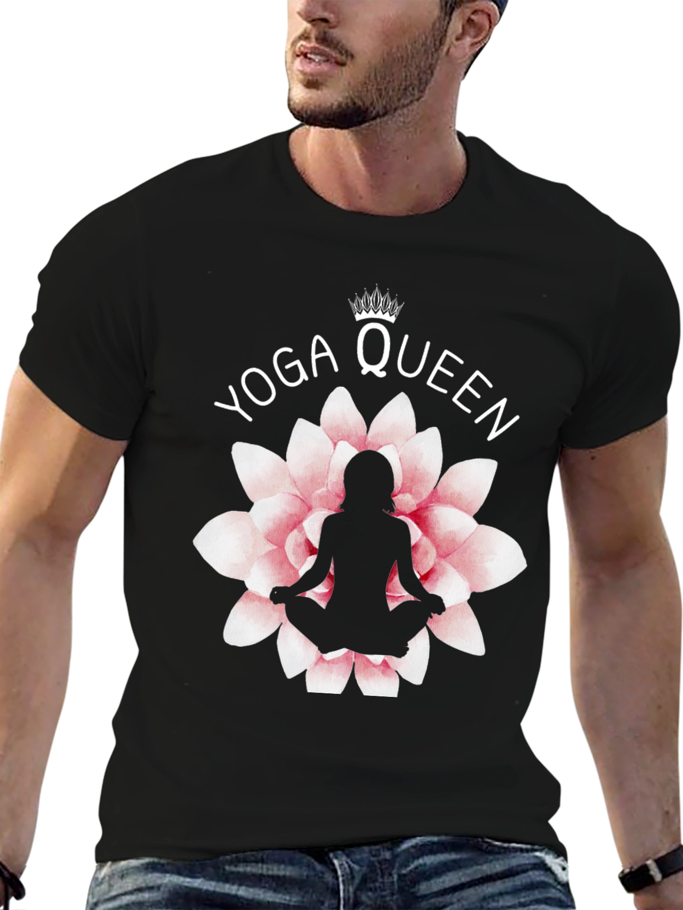 Yoga Queen T-Shirt - Lotus Flower Design