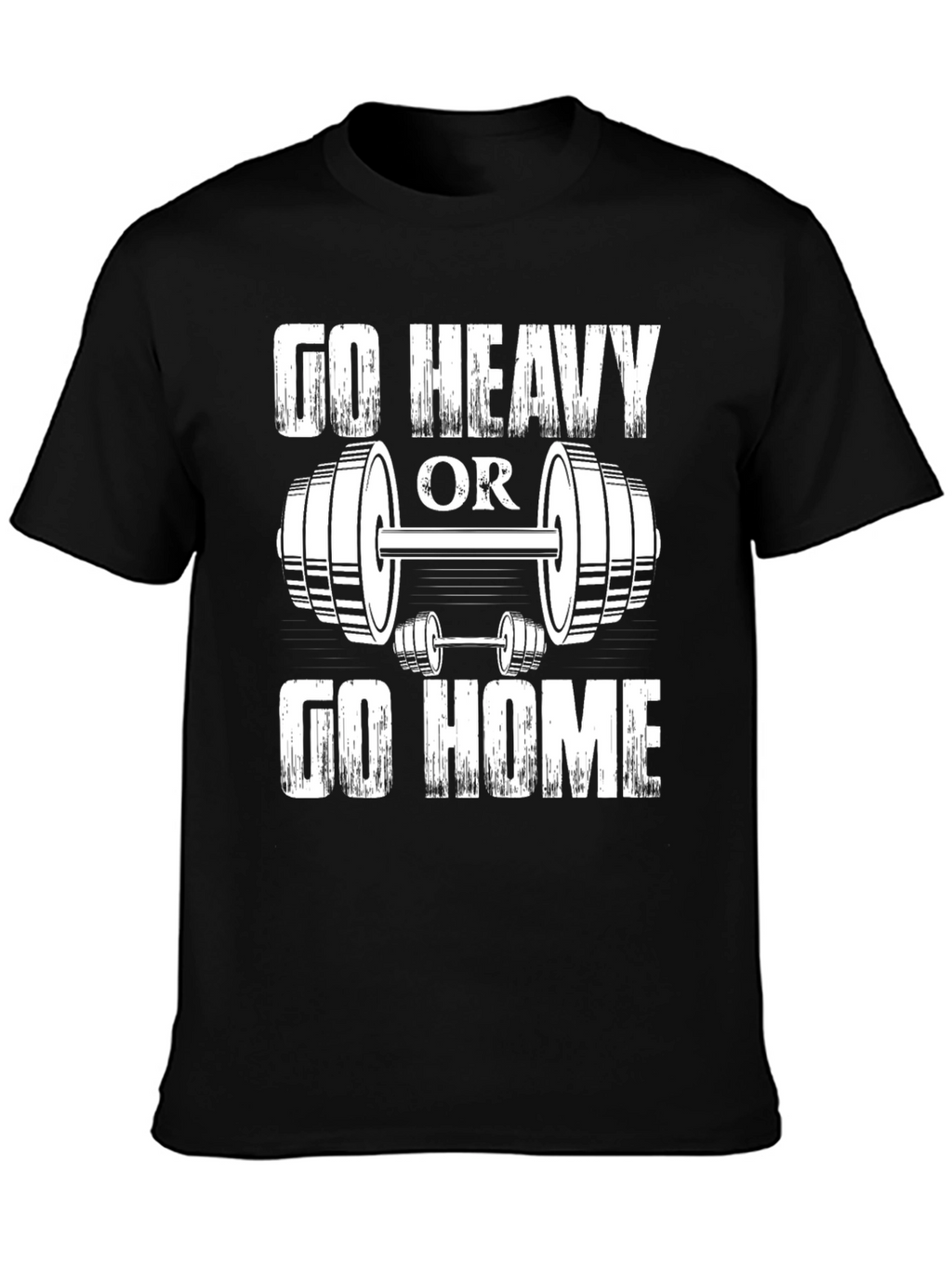 Go Heavy or Go Home Black Graphic T-Shirt