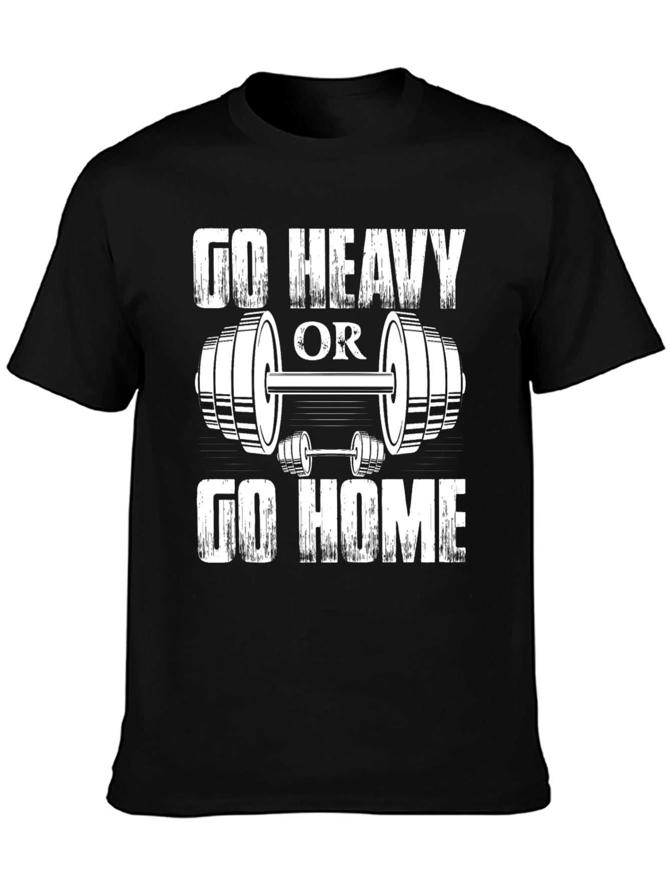 Go Heavy or Go Home Black Graphic T-Shirt