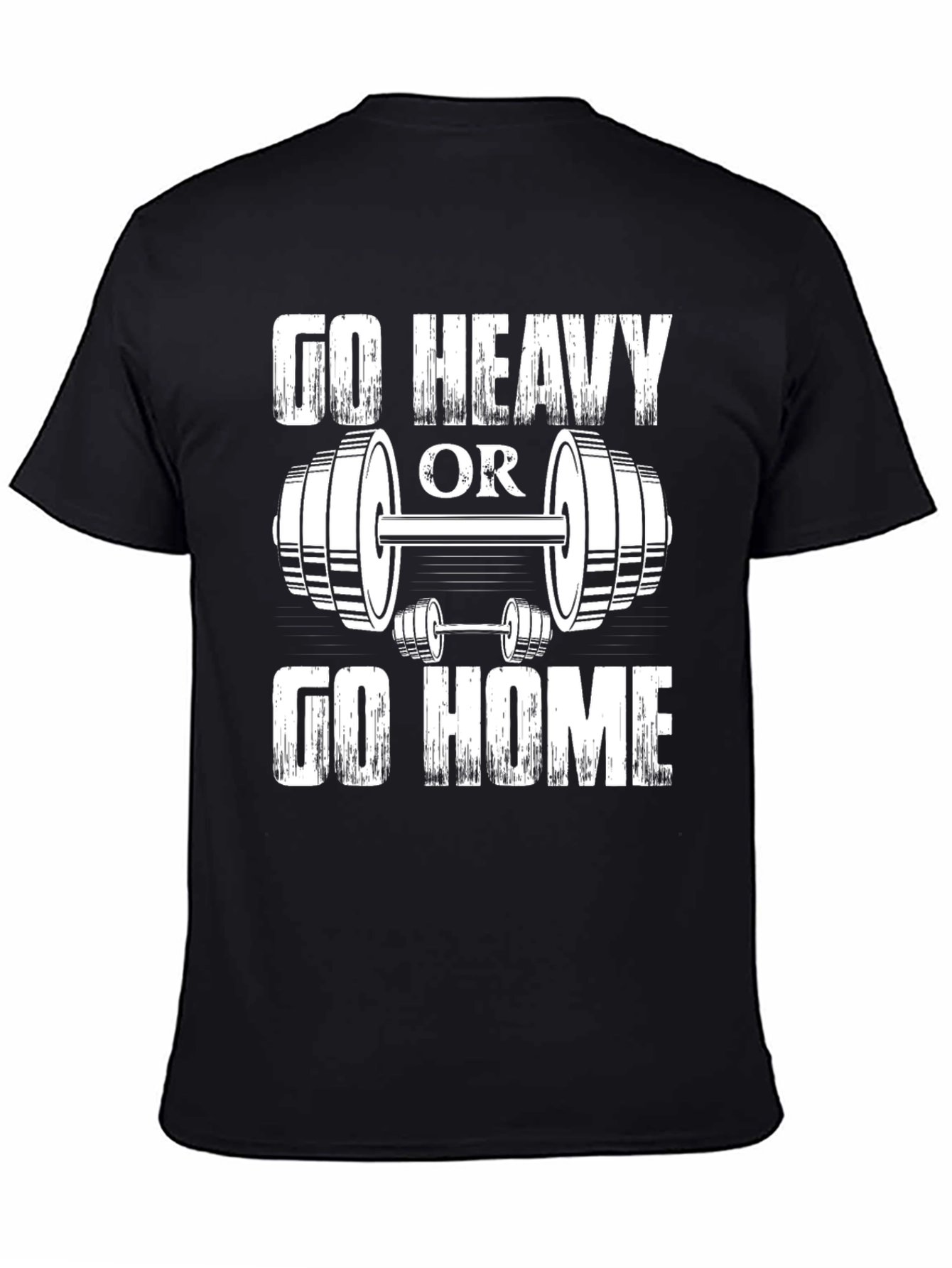 Go Heavy or Go Home Black Graphic T-Shirt
