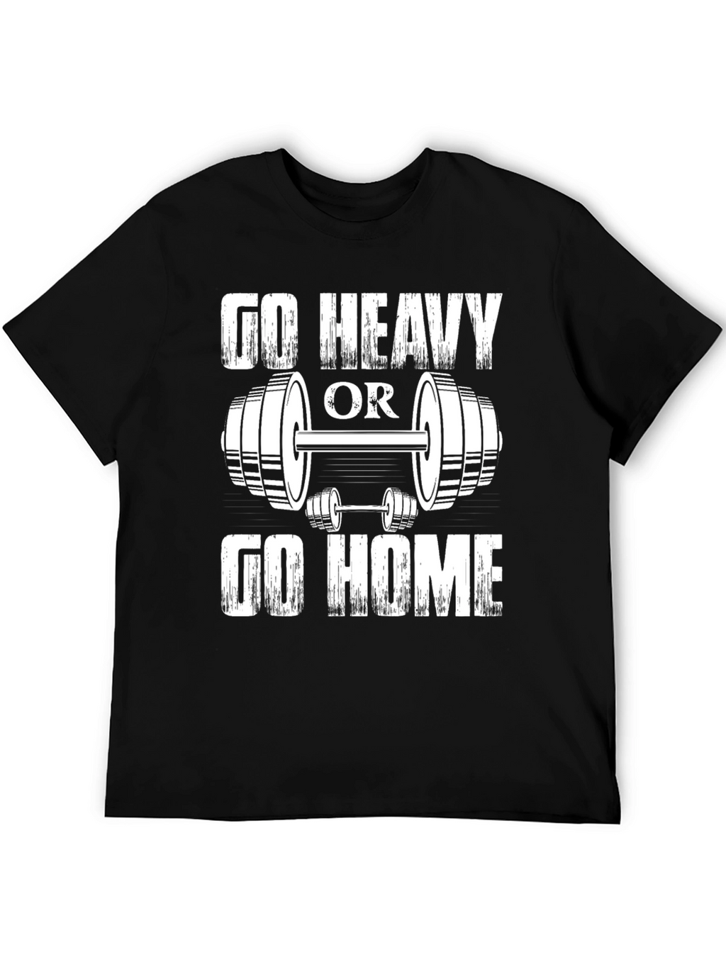 Go Heavy or Go Home Black Graphic T-Shirt