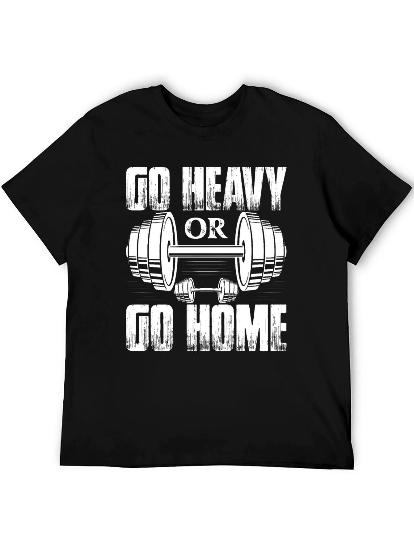 Go Heavy or Go Home Black Graphic T-Shirt