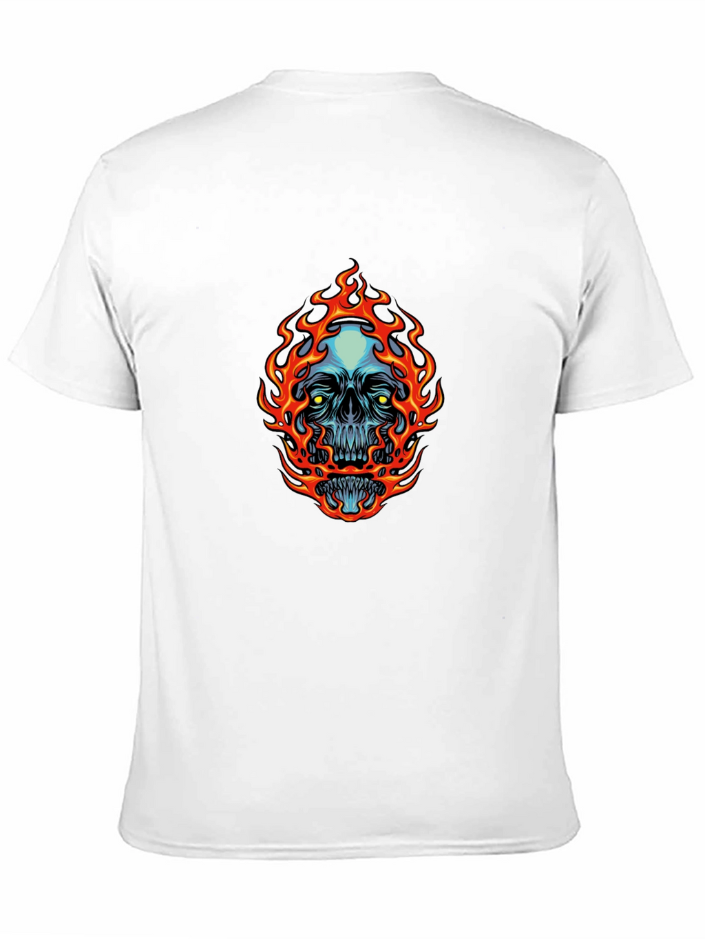Flaming Skull Graphic Tee - Mens Black T-Shirt