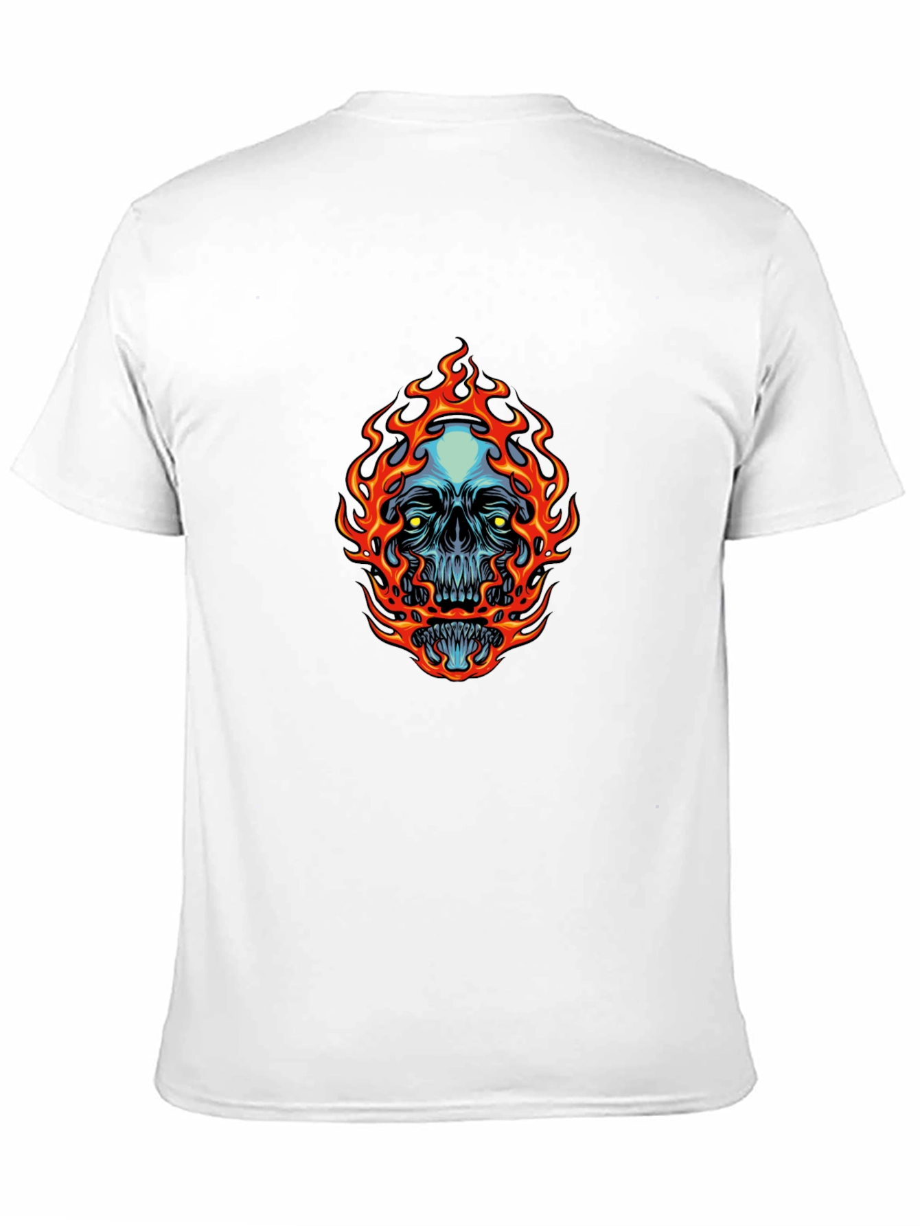 Flaming Skull Graphic Tee - Mens Black T-Shirt