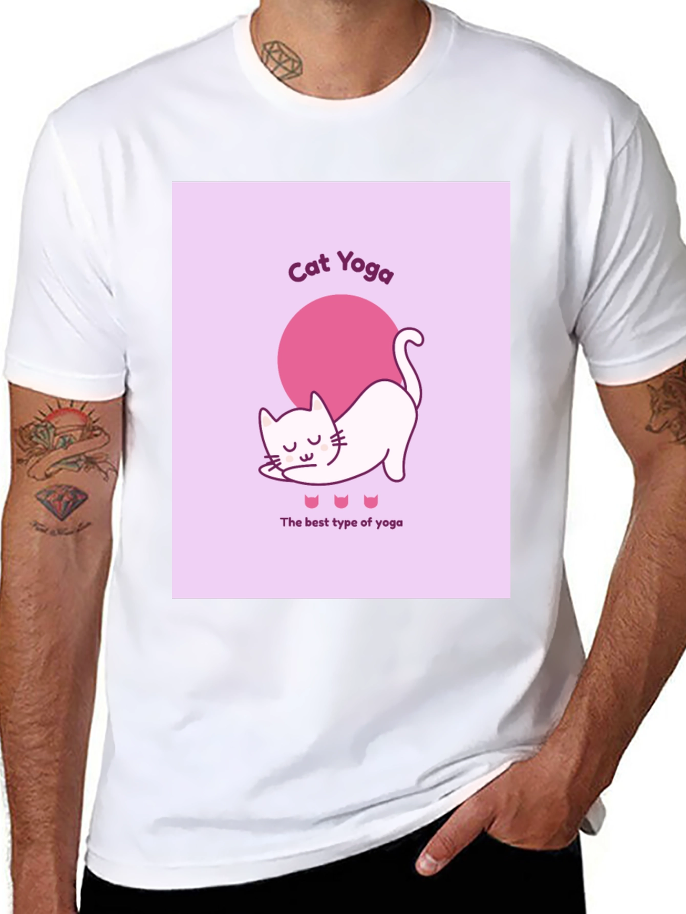 Cat Yoga Graphic T-Shirt - Funny & Comfy