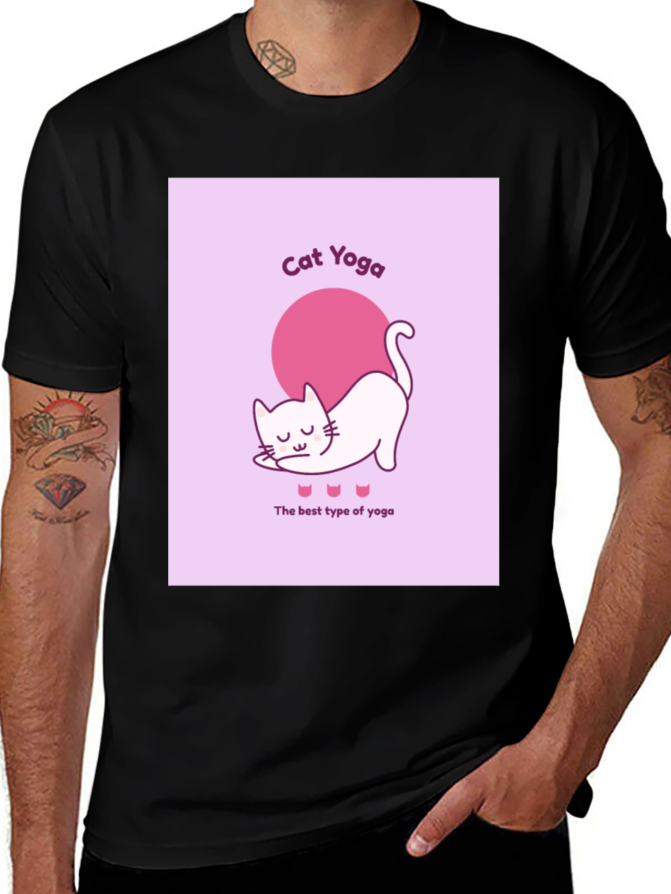 Cat Yoga Graphic T-Shirt - Funny & Comfy