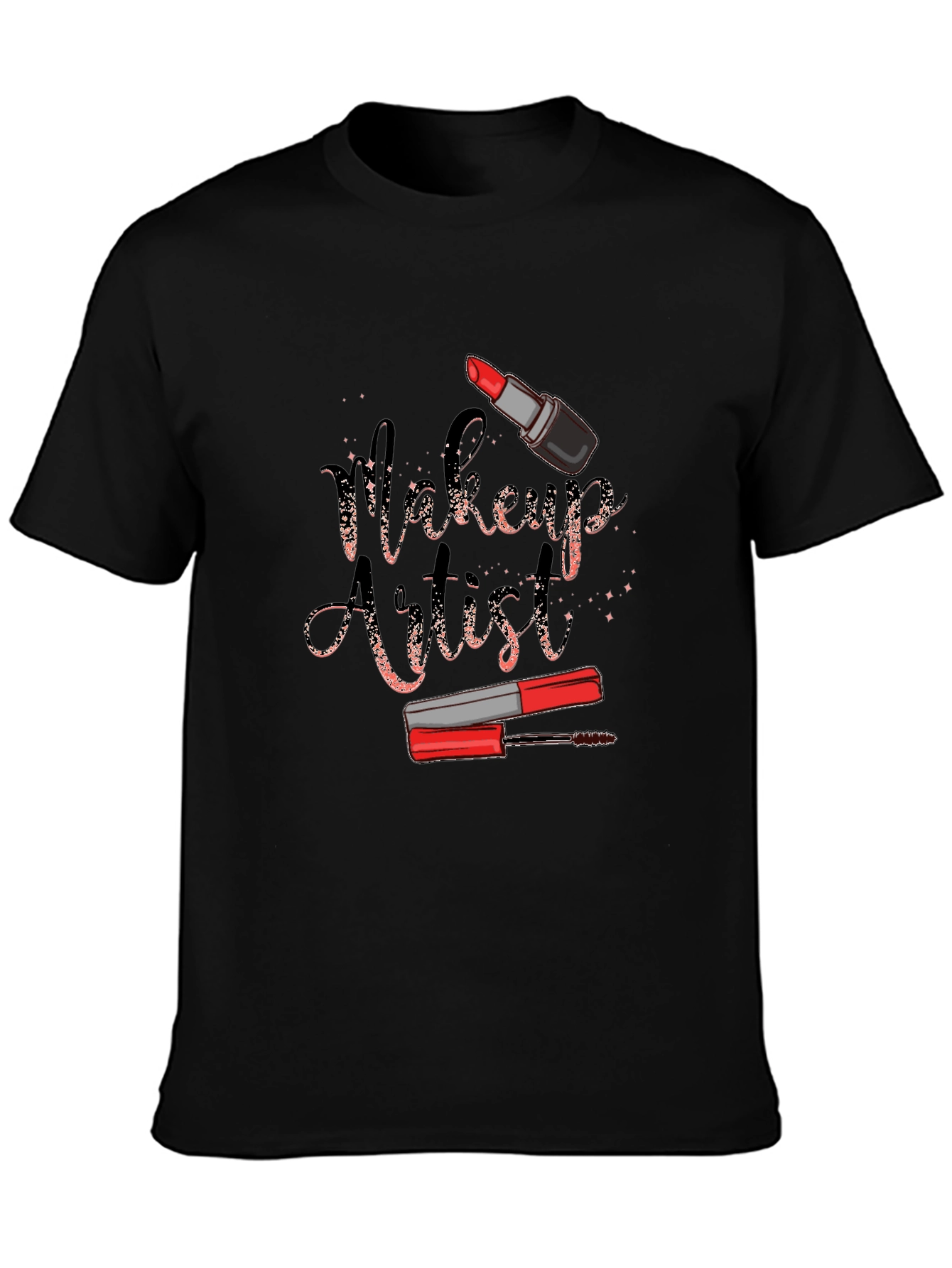 Makeup Artist Tee - Lipstick & Mascara Design