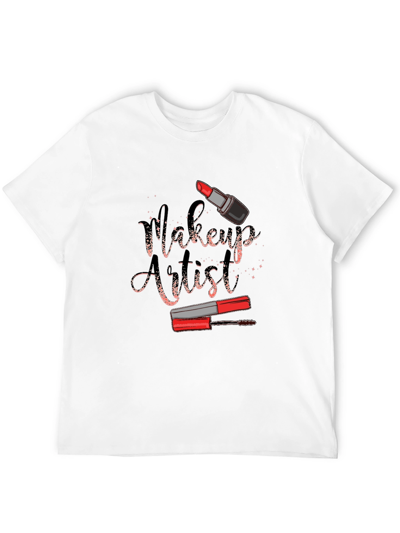 Makeup Artist Tee - Lipstick & Mascara Design