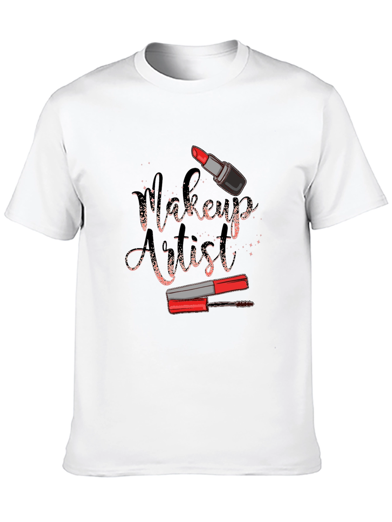 Makeup Artist Tee - Lipstick & Mascara Design