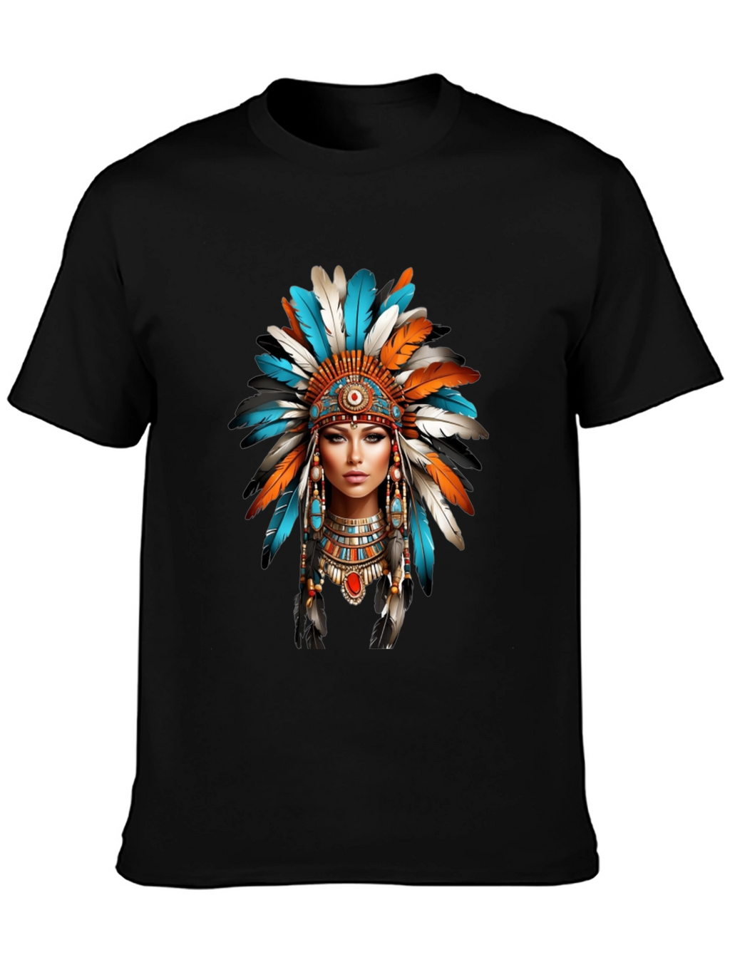 Native American Headdress Graphic T-Shirt