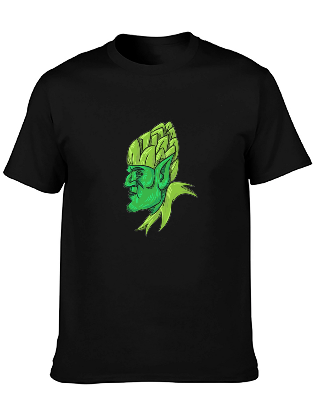 Unique Green Hop Head Graphic T-Shirt