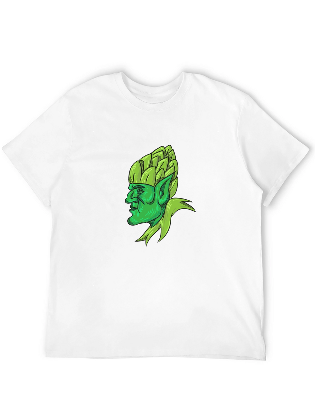 Unique Green Hop Head Graphic T-Shirt