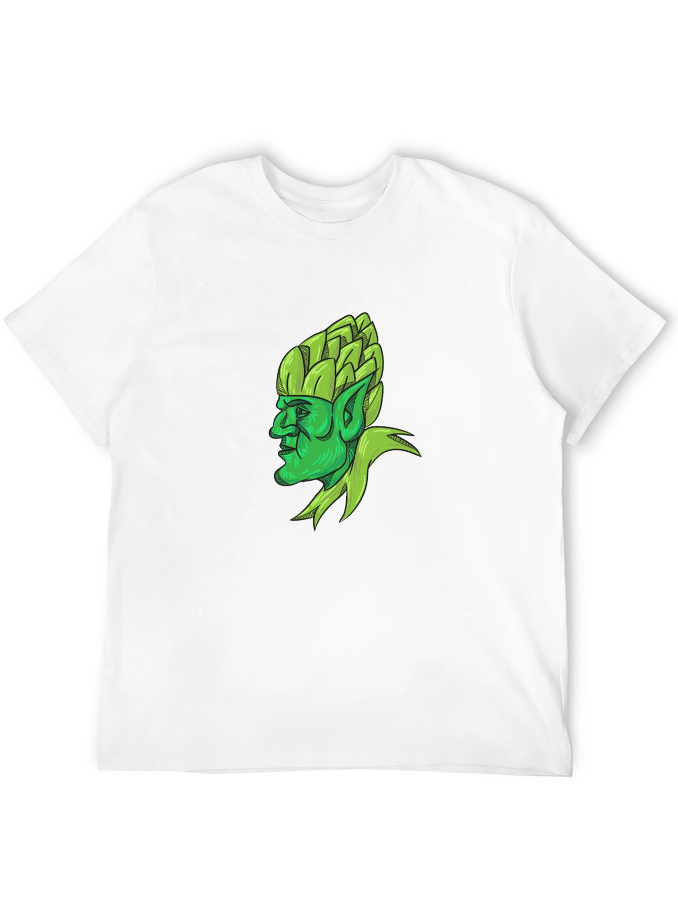 Unique Green Hop Head Graphic T-Shirt