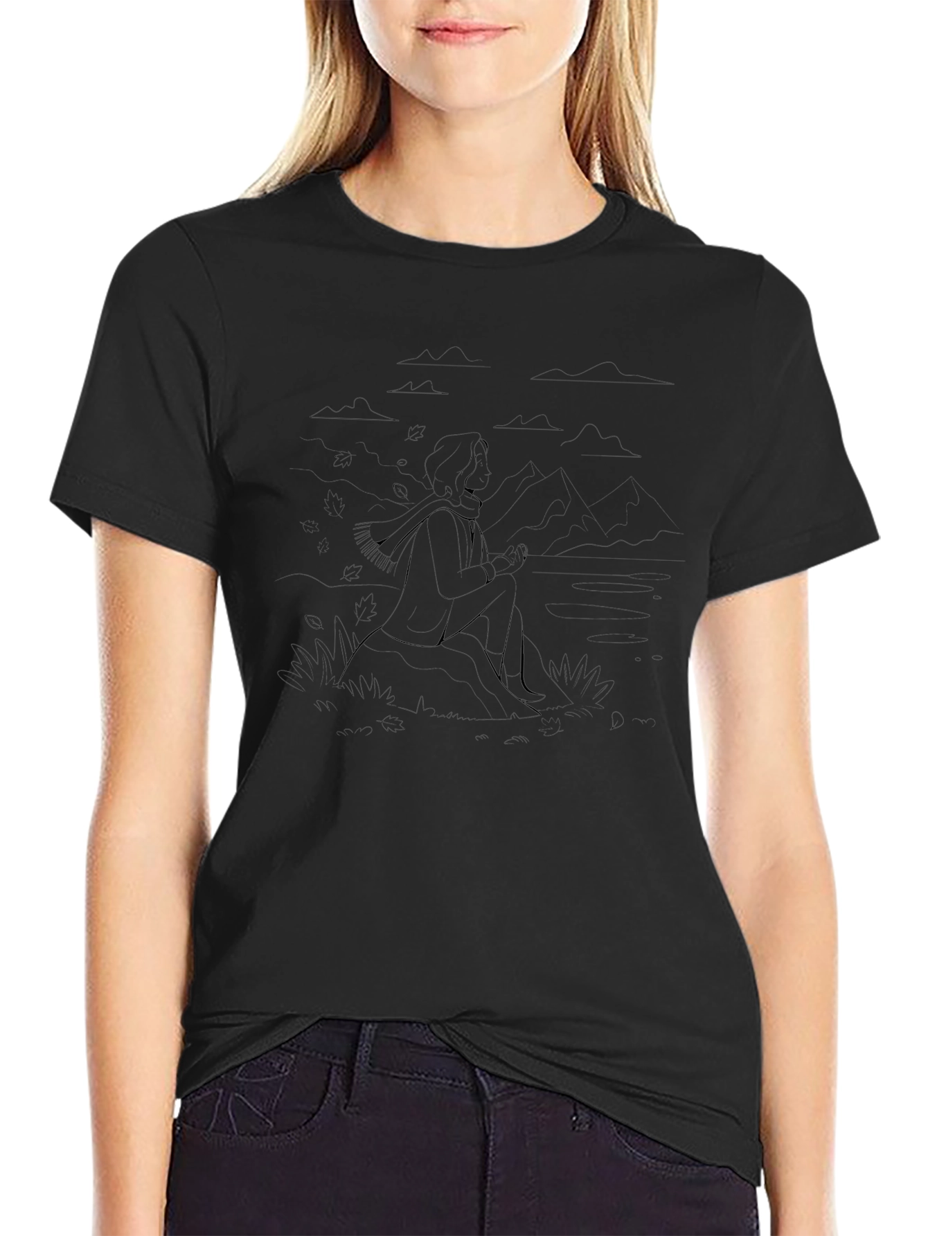 Minimalist Line Art Tee - Contemplative Design