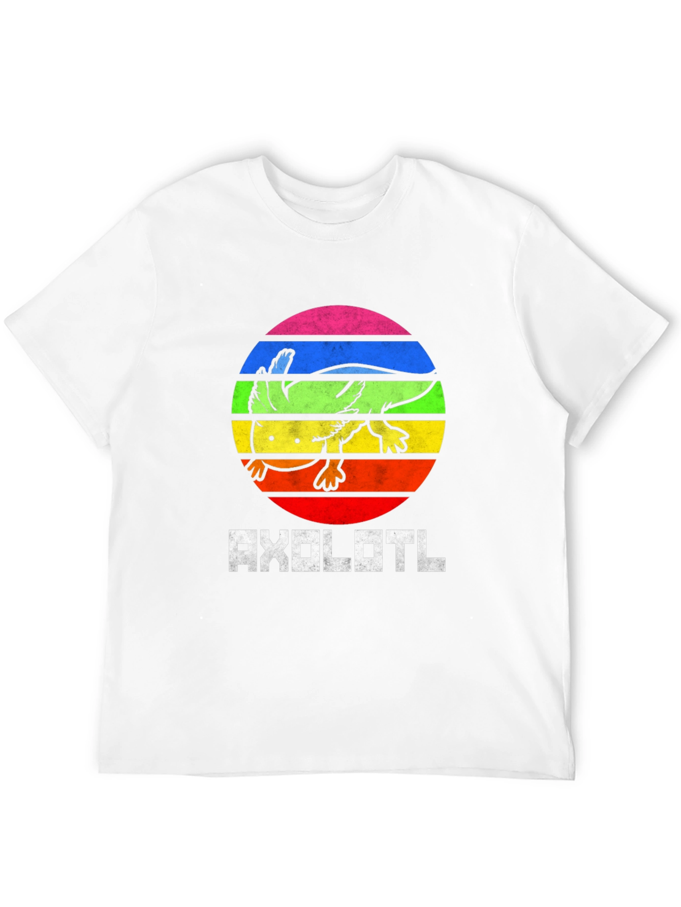 Axolotl Rainbow Circle Graphic Tee - Black