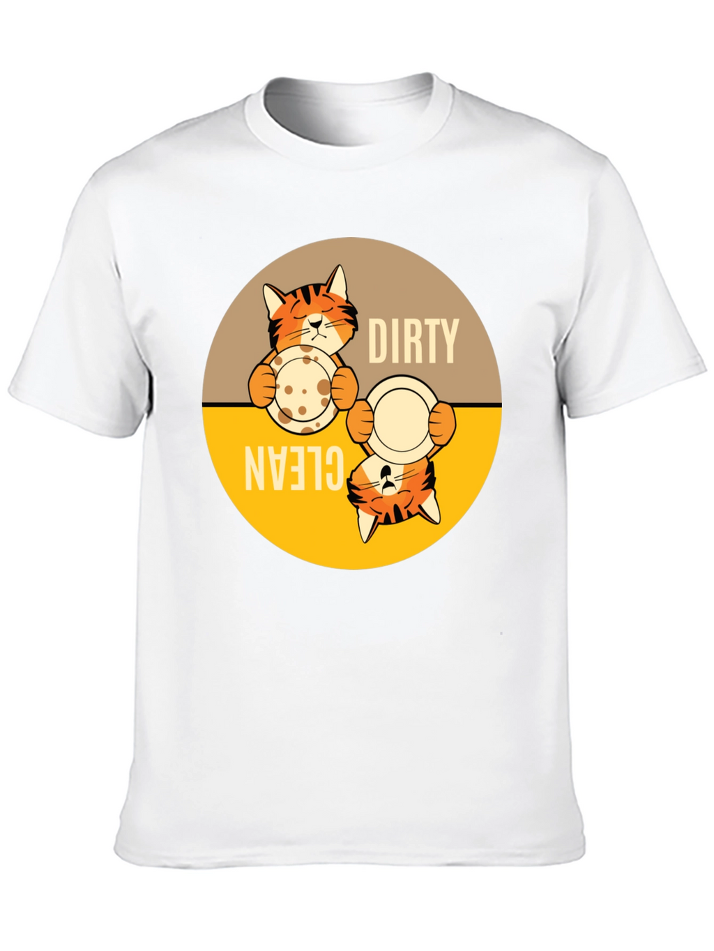 Funny Cat Dirty Clean Dish T-Shirt