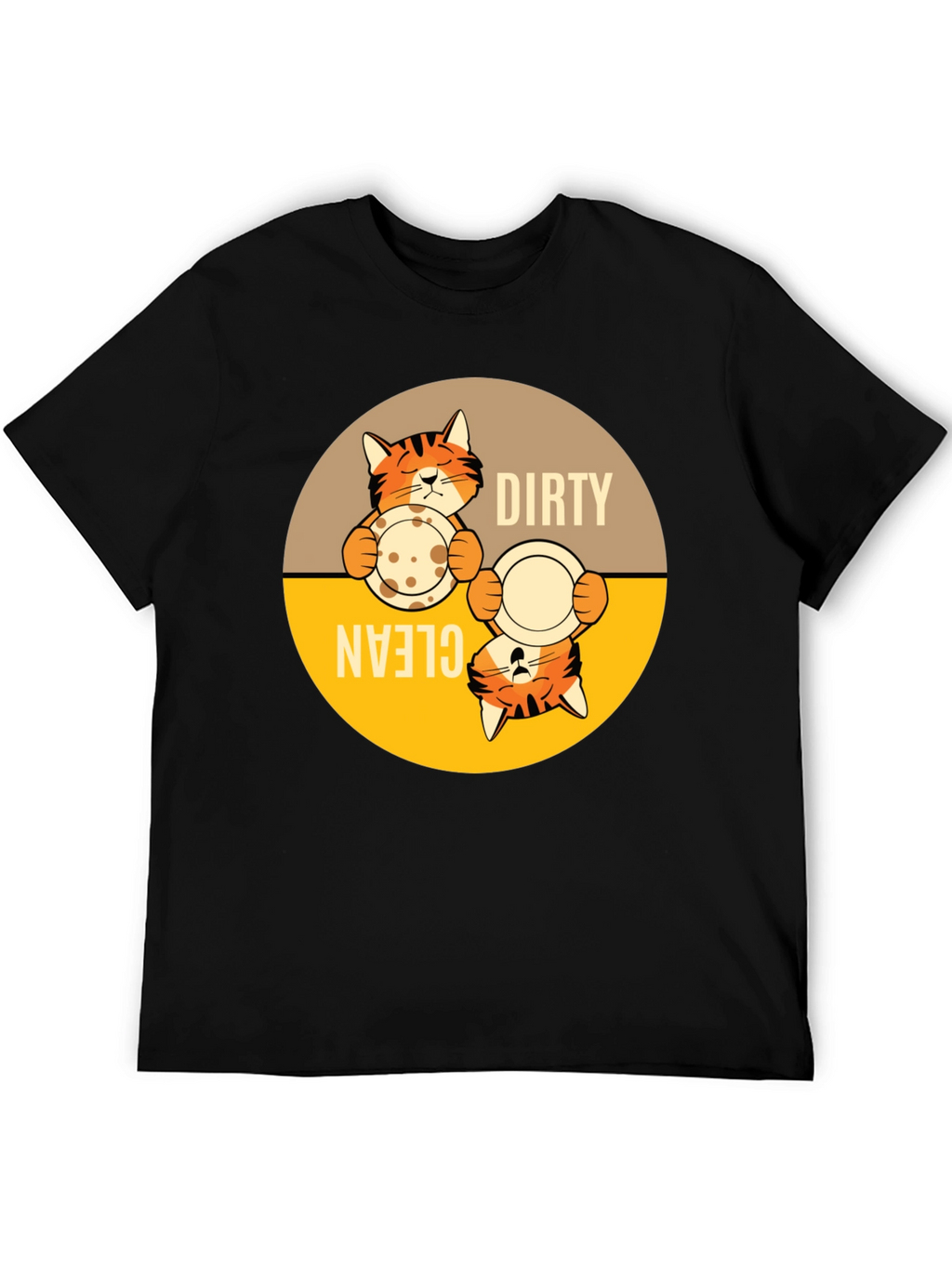Funny Cat Dirty Clean Dish T-Shirt