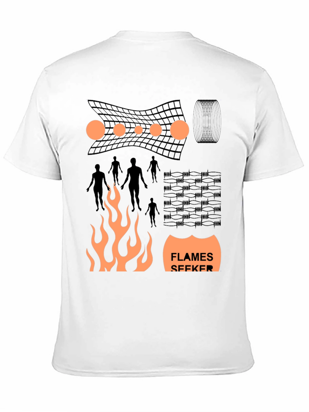 Flames Seeker Graphic Print Black T-Shirt