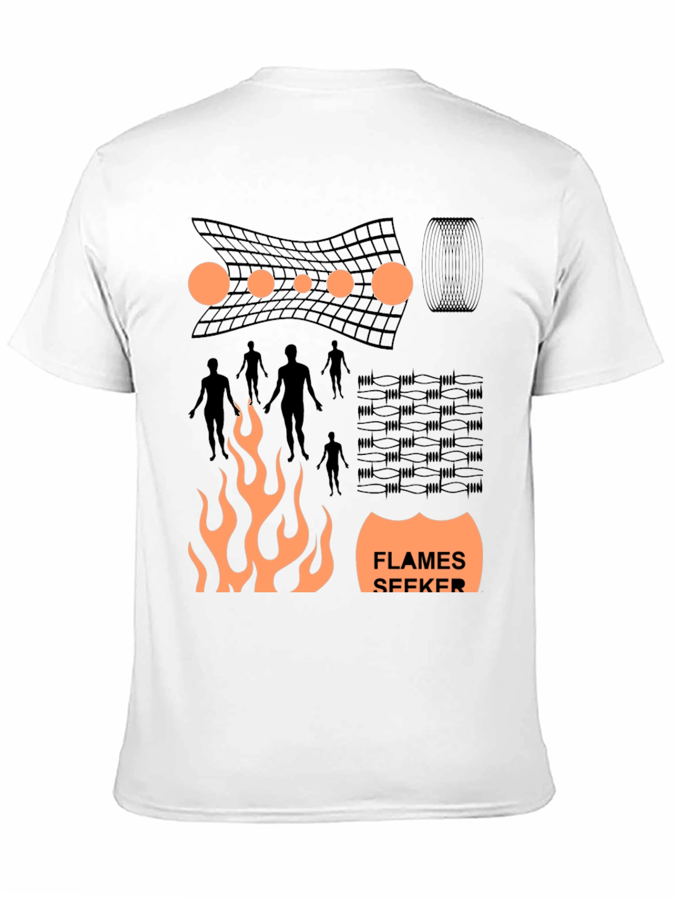 Flames Seeker Graphic Print Black T-Shirt