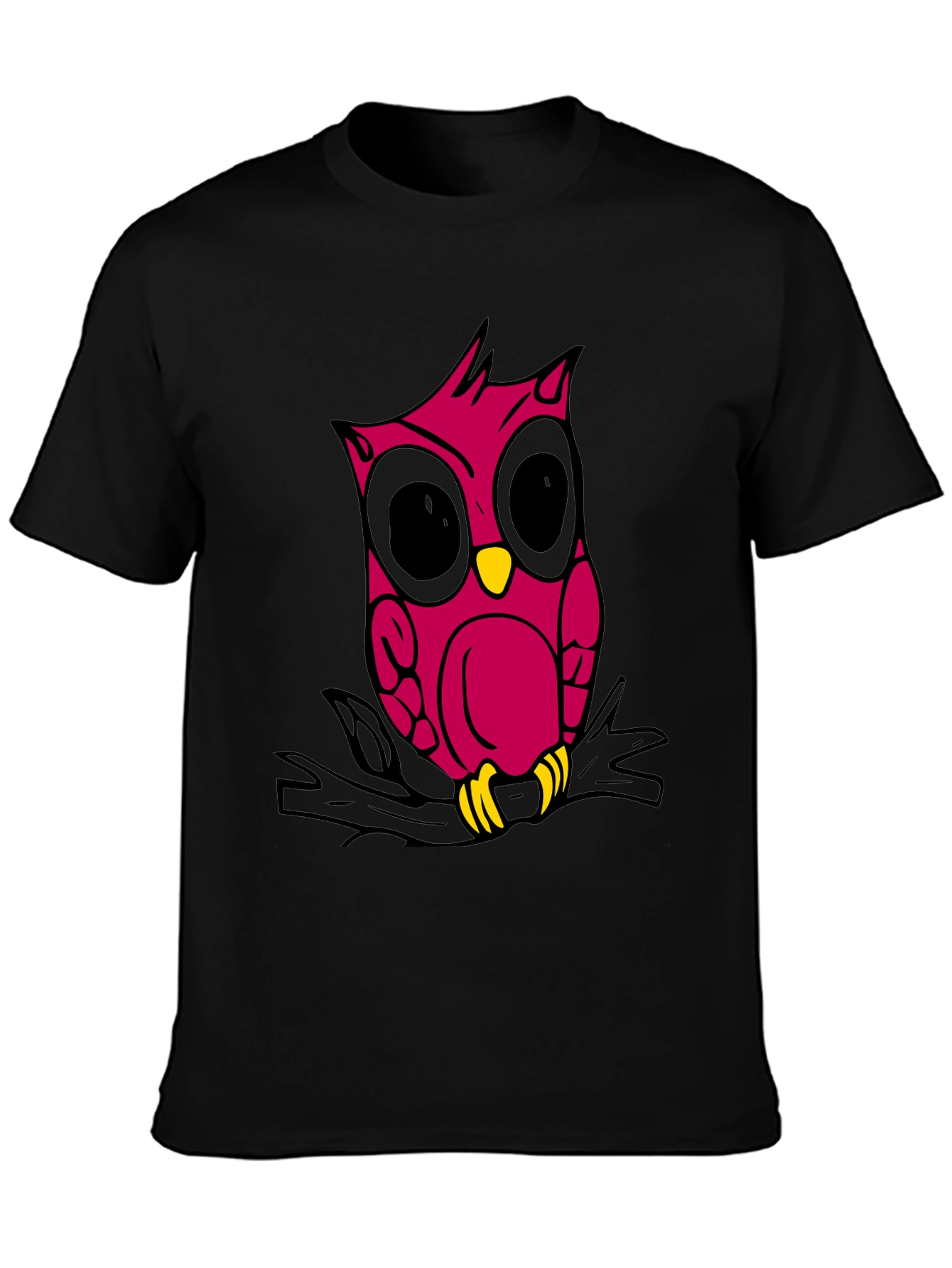 Owl Graphic Tee - Trendy Black Cotton T-Shirt