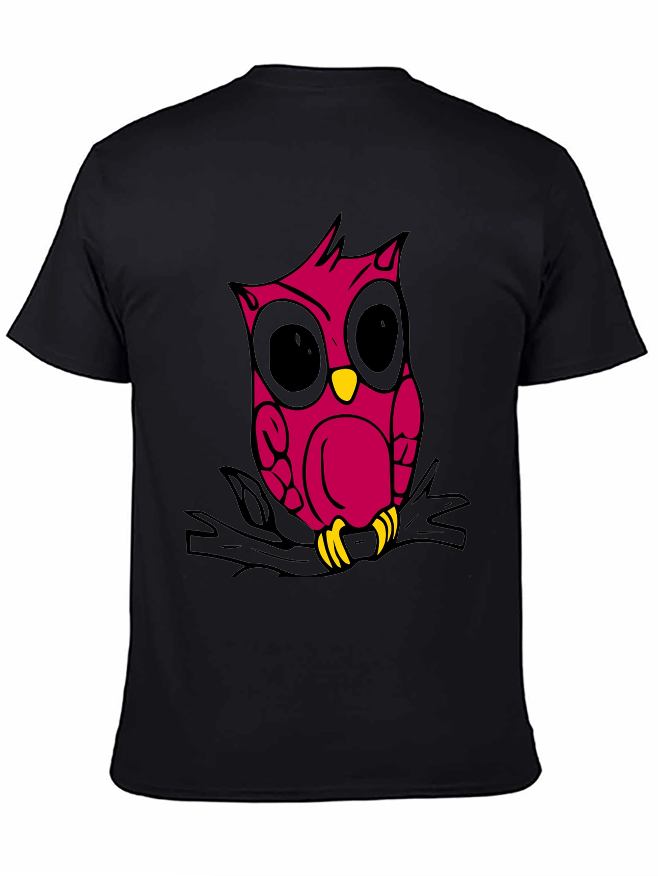 Owl Graphic Tee - Trendy Black Cotton T-Shirt