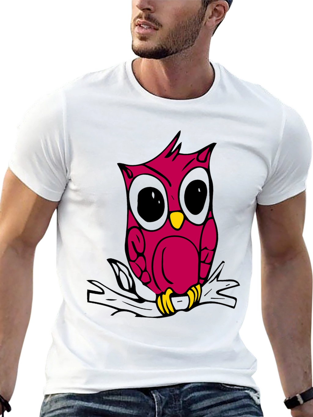 Owl Graphic Tee - Trendy Black Cotton T-Shirt