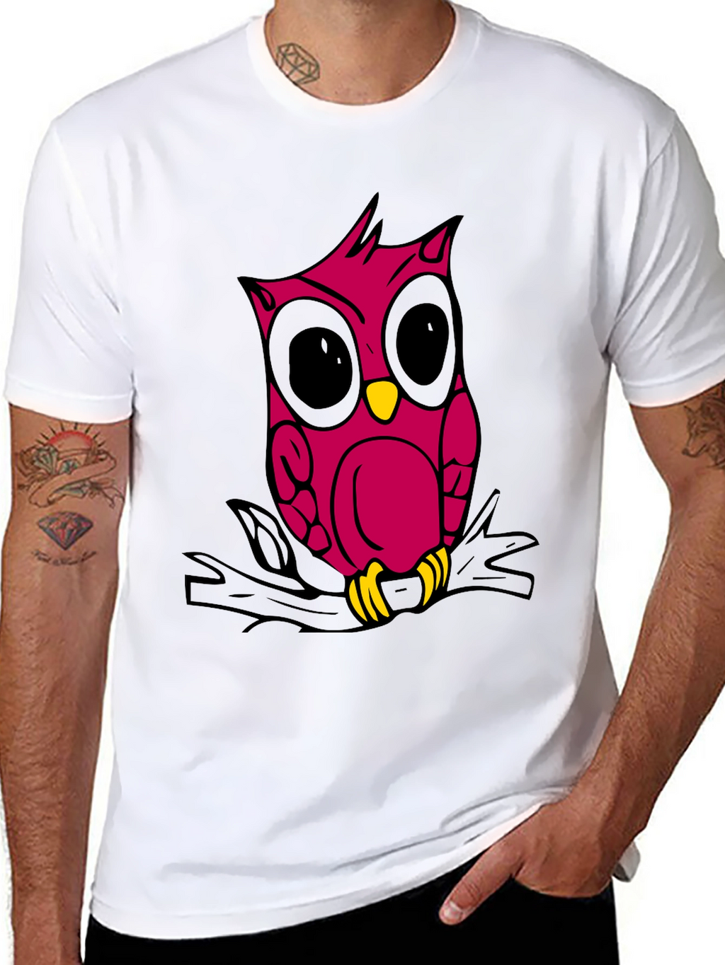 Owl Graphic Tee - Trendy Black Cotton T-Shirt