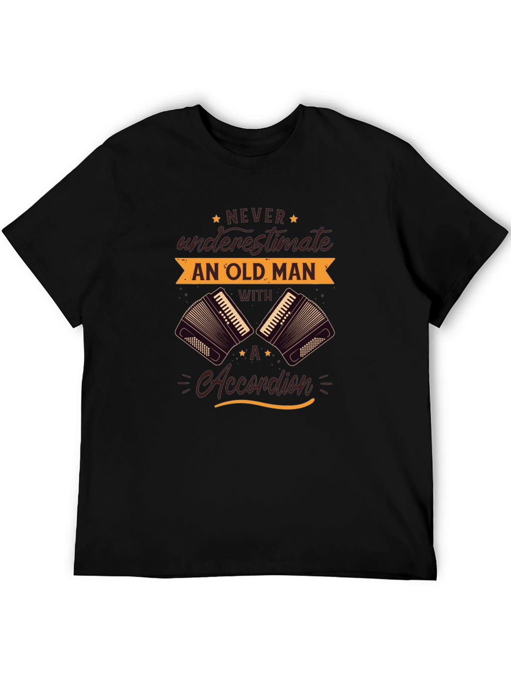 Never Underestimate Old Man Accordion T-Shirt