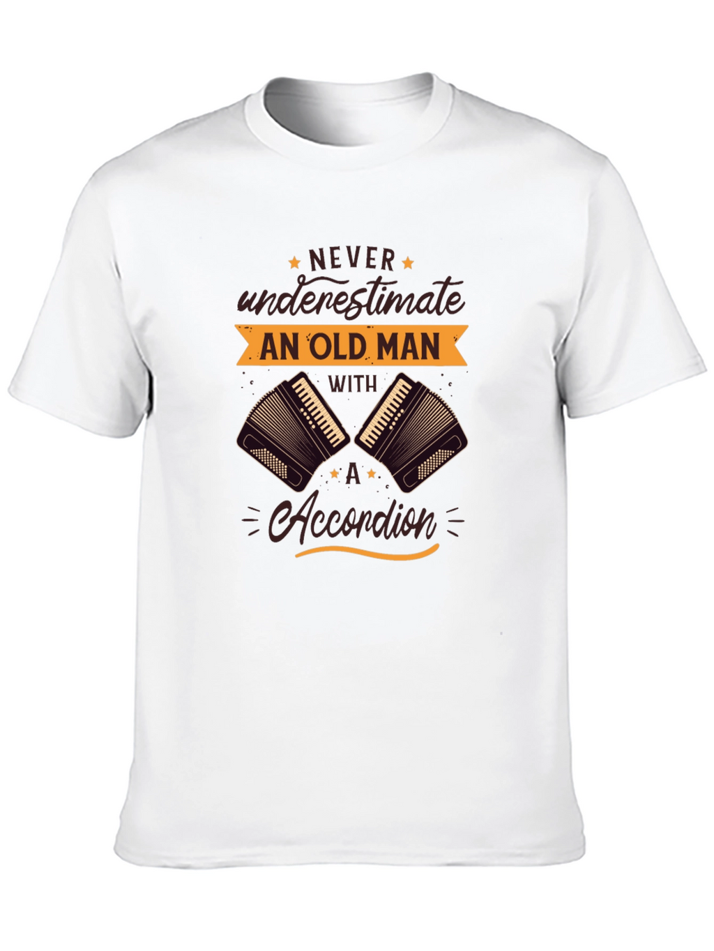 Never Underestimate Old Man Accordion T-Shirt