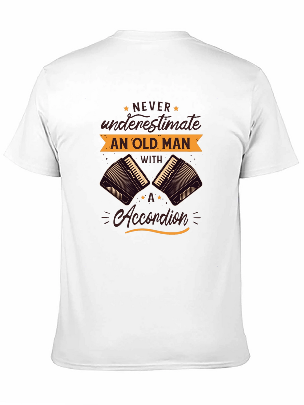 Never Underestimate Old Man Accordion T-Shirt