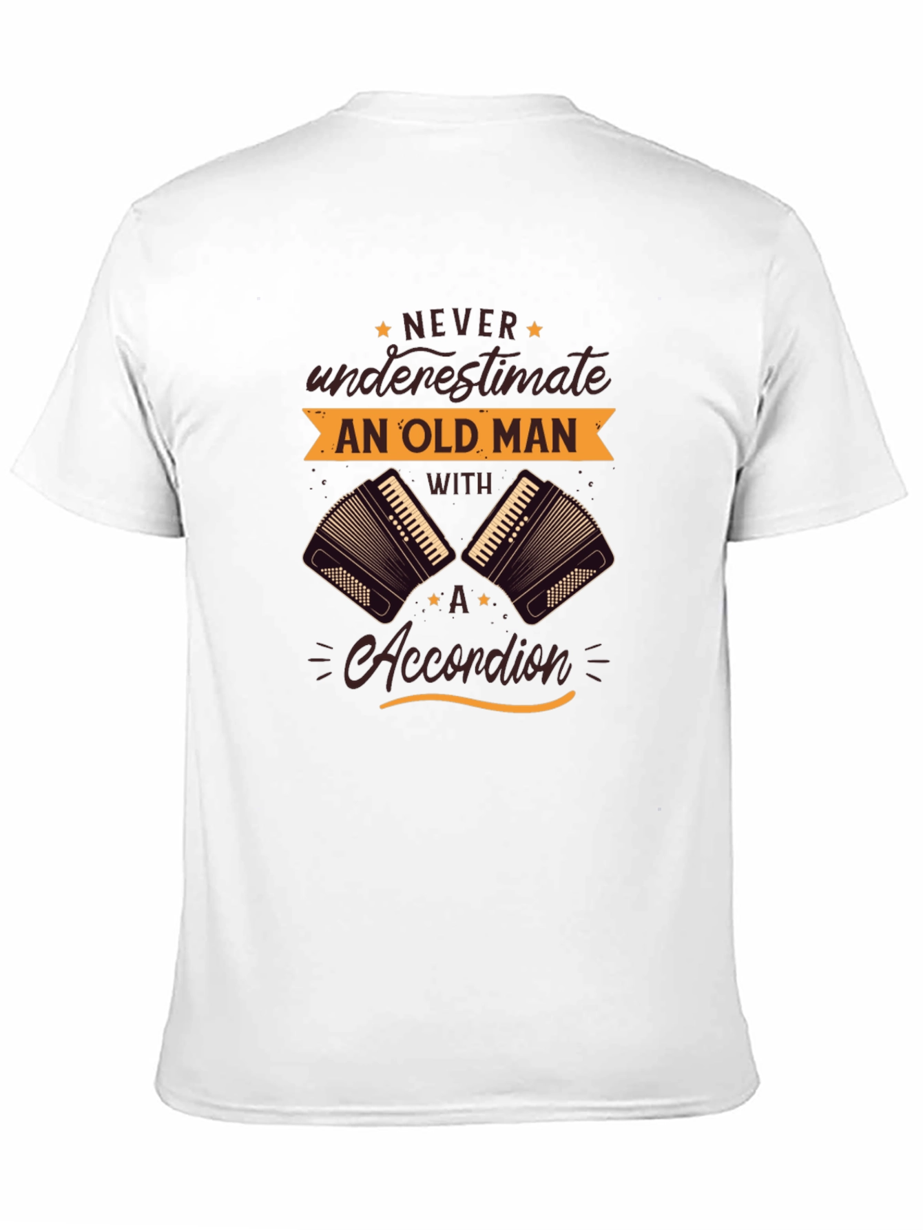 Never Underestimate Old Man Accordion T-Shirt