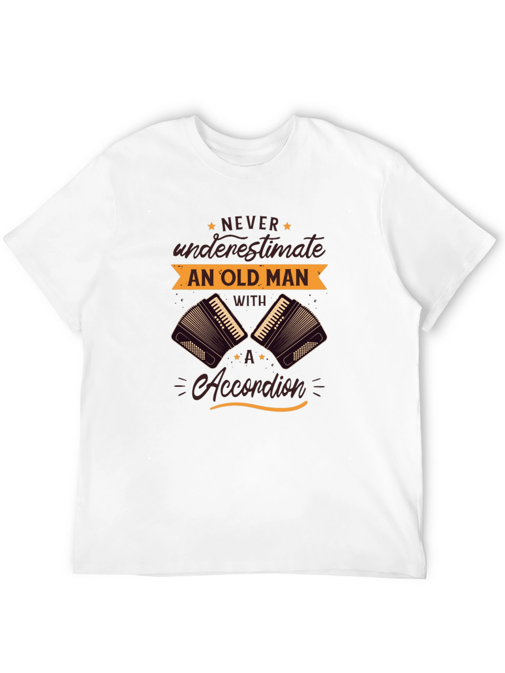 Never Underestimate Old Man Accordion T-Shirt