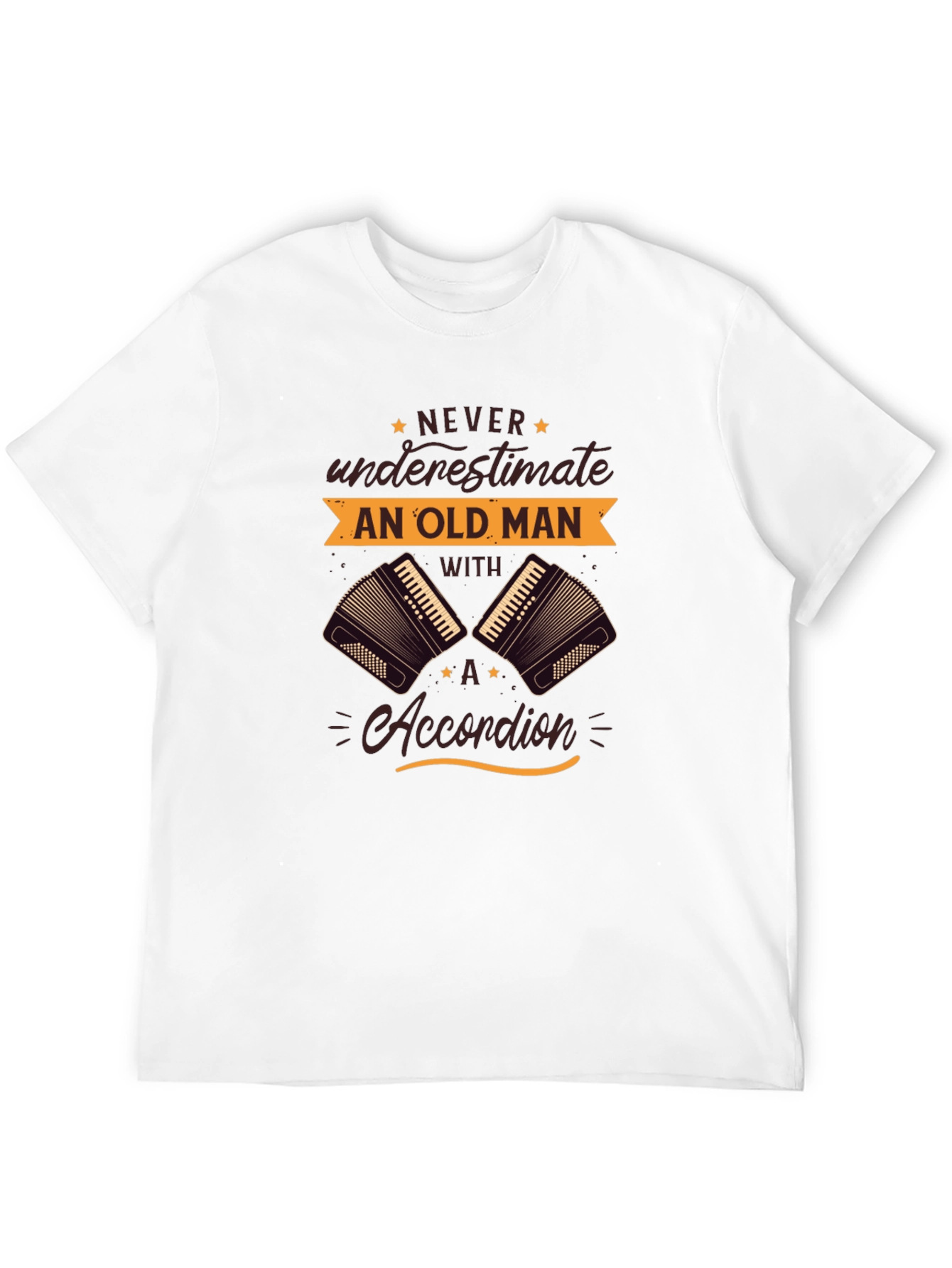Never Underestimate Old Man Accordion T-Shirt