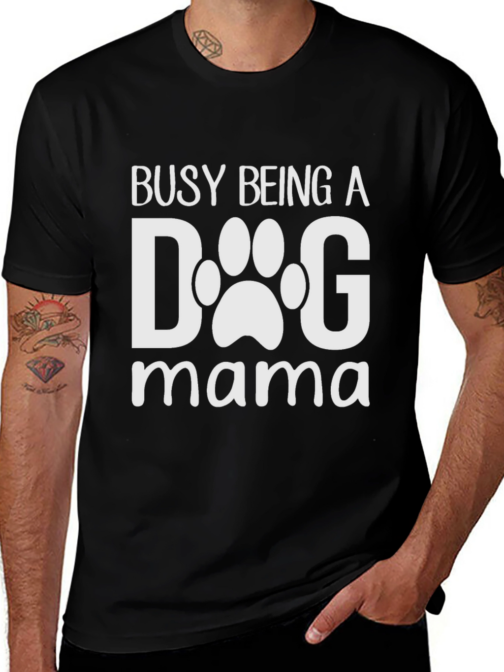 Dog Mama T-Shirt - Cute Paw Print Design