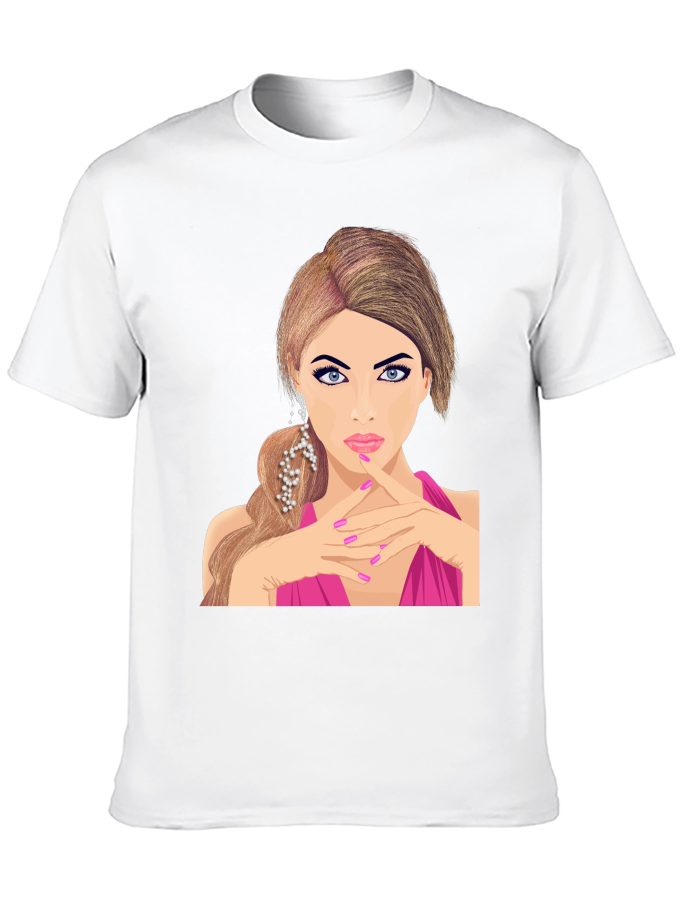 Glamorous Woman Graphic Tee - Stylish Black T-Shirt