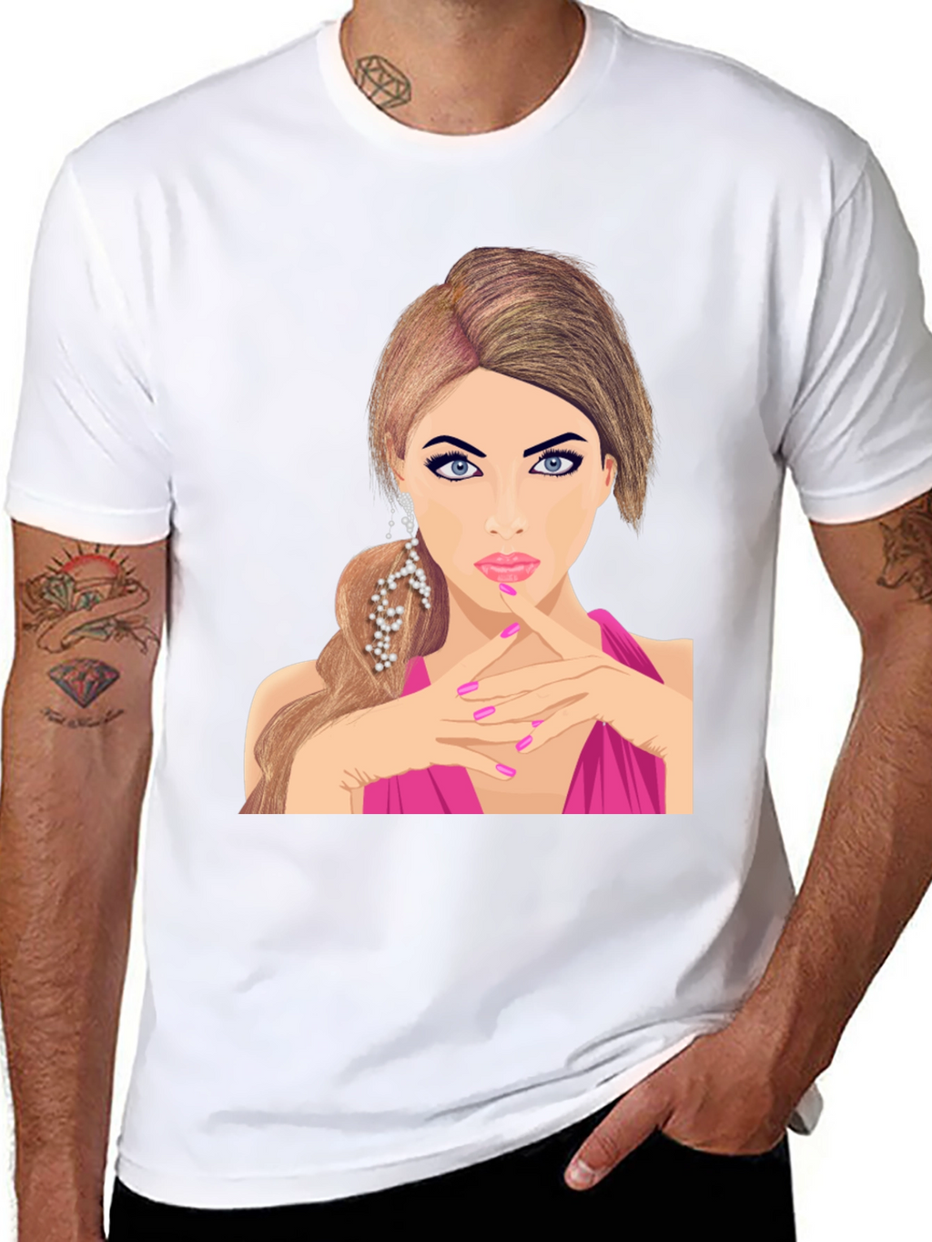 Glamorous Woman Graphic Tee - Stylish Black T-Shirt