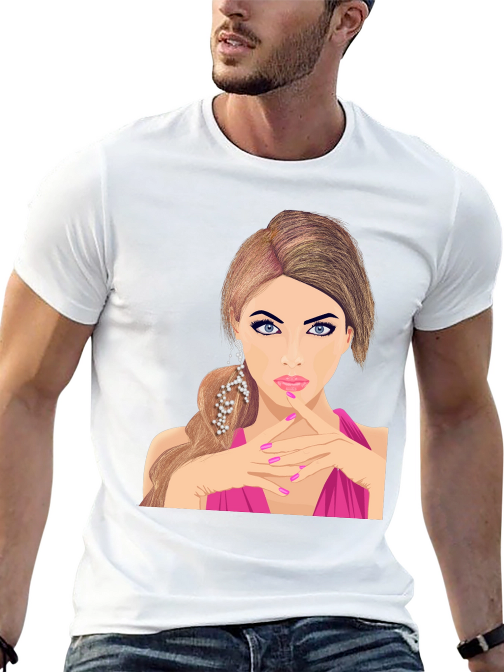 Glamorous Woman Graphic Tee - Stylish Black T-Shirt