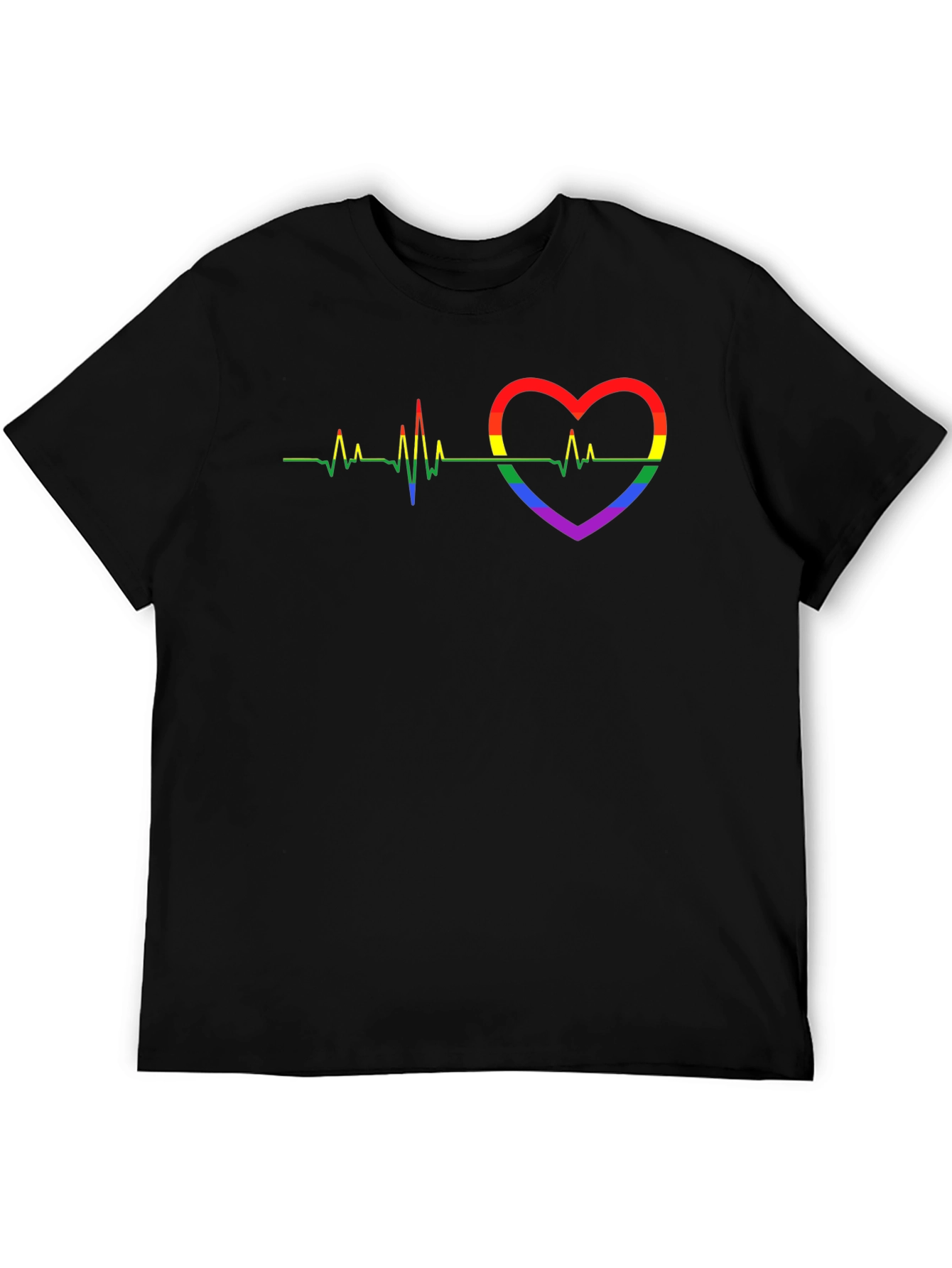 LGBT Heartbeat Pride Graphic Tee - Black