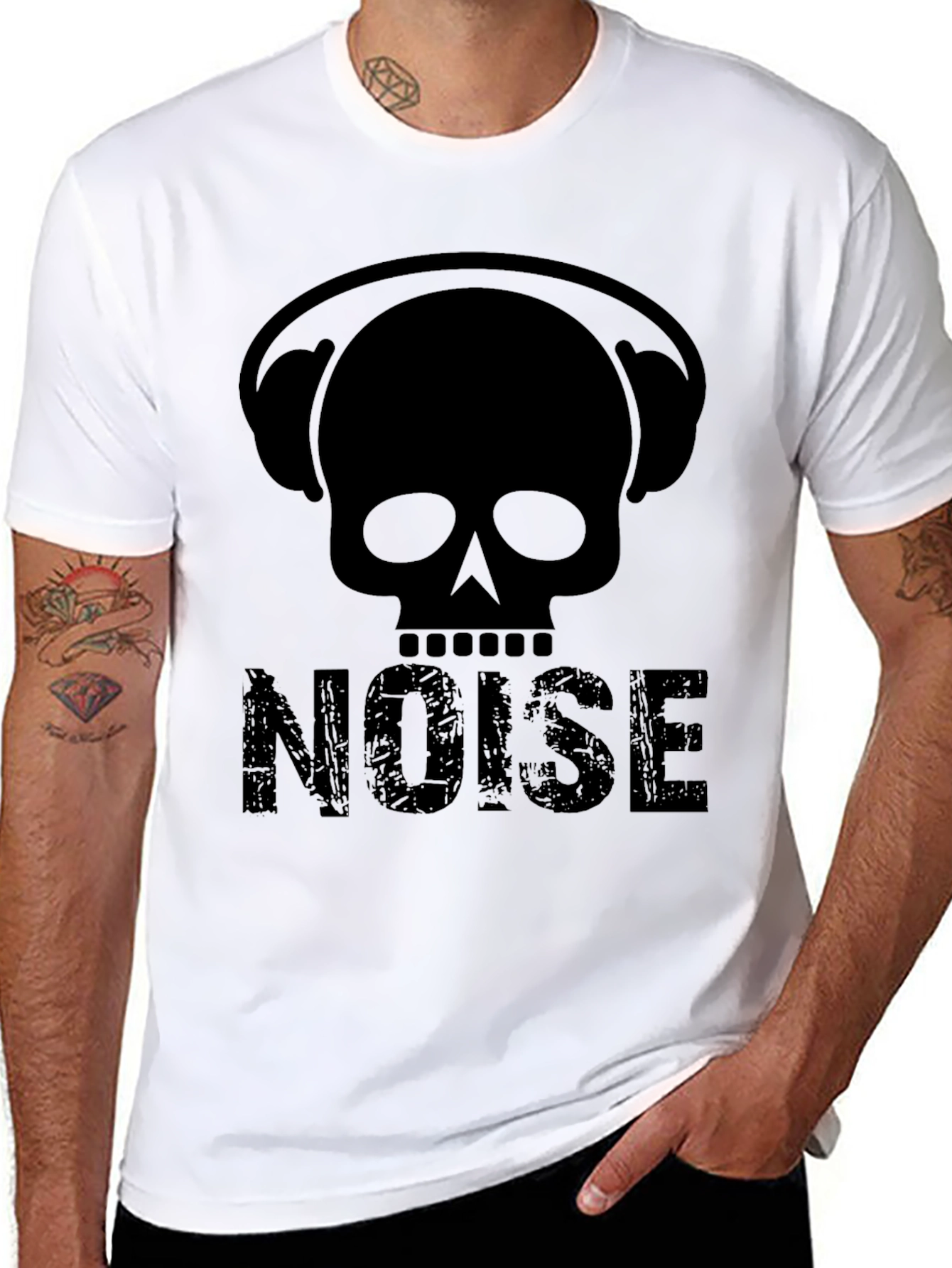Skull Headphones NOISE Graphic T-Shirt - Black