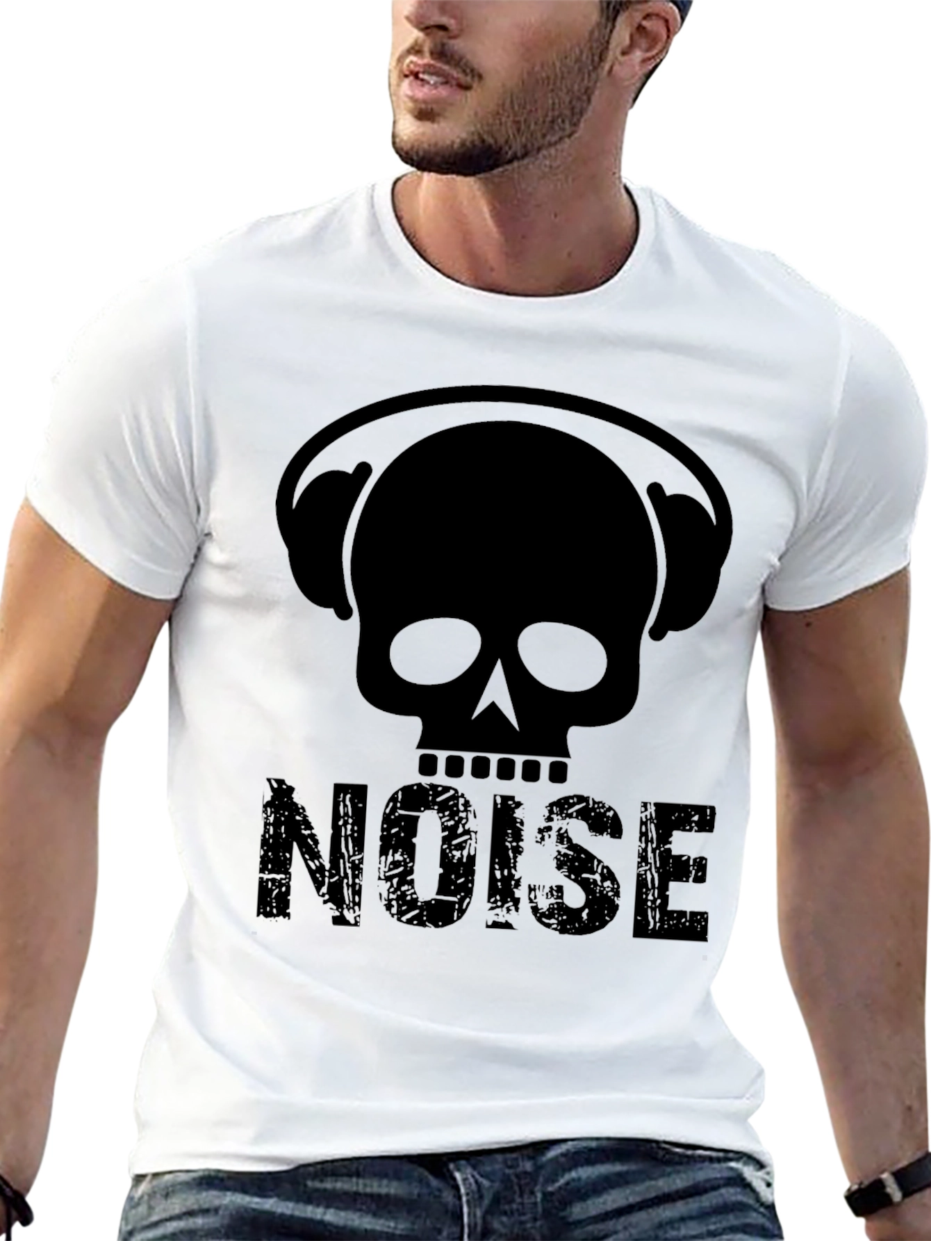 Skull Headphones NOISE Graphic T-Shirt - Black