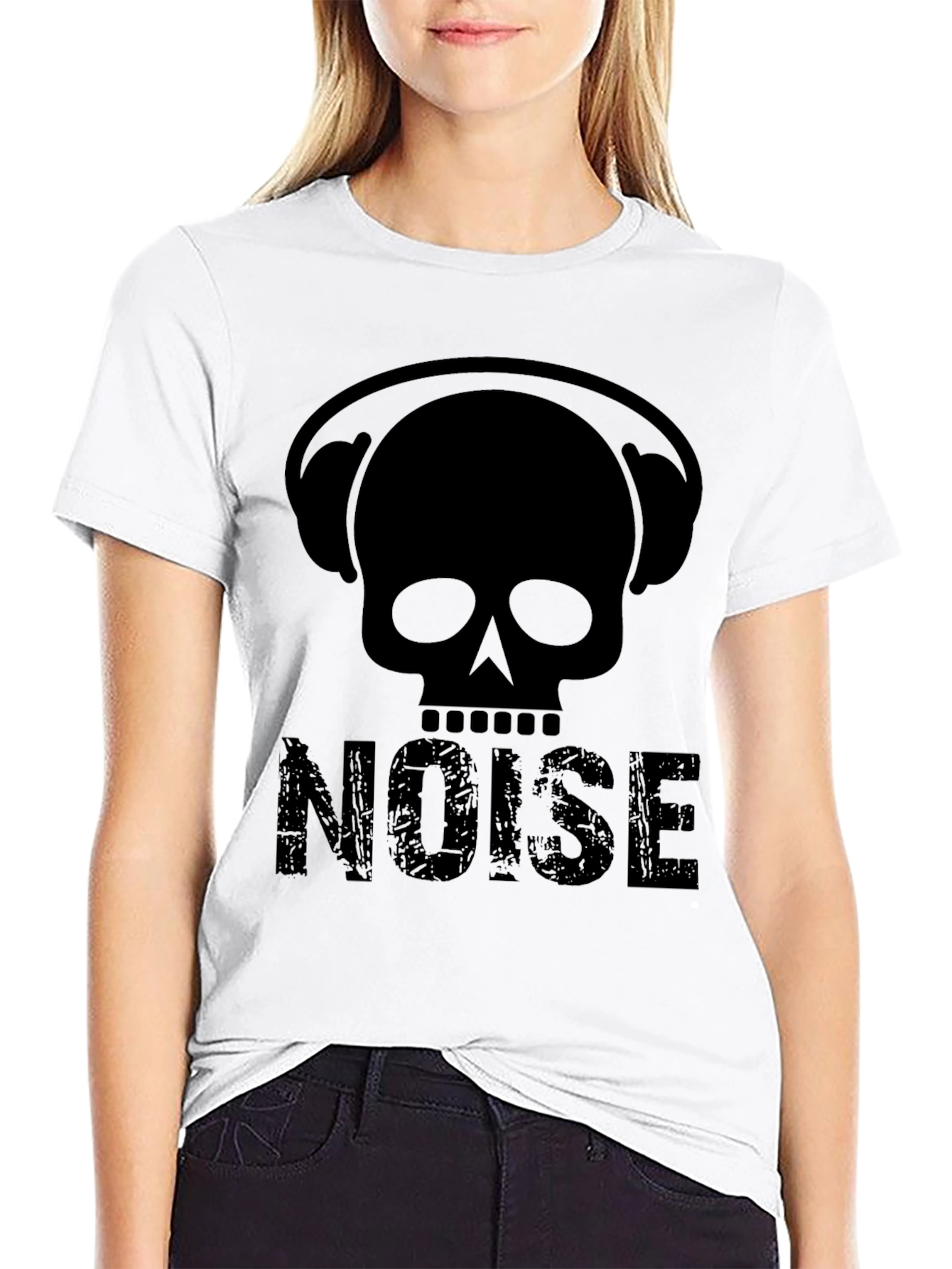 Skull Headphones NOISE Graphic T-Shirt - Black